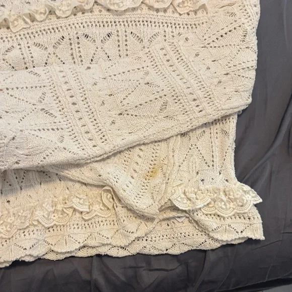 Cream Lace Ruffle Sweater - Picture 3 of 6